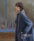 Contrast Color Long Knit Jacket